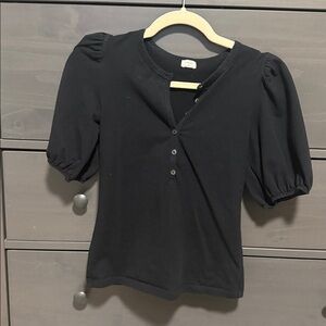 Wilfred Black Puff Sleeve Top